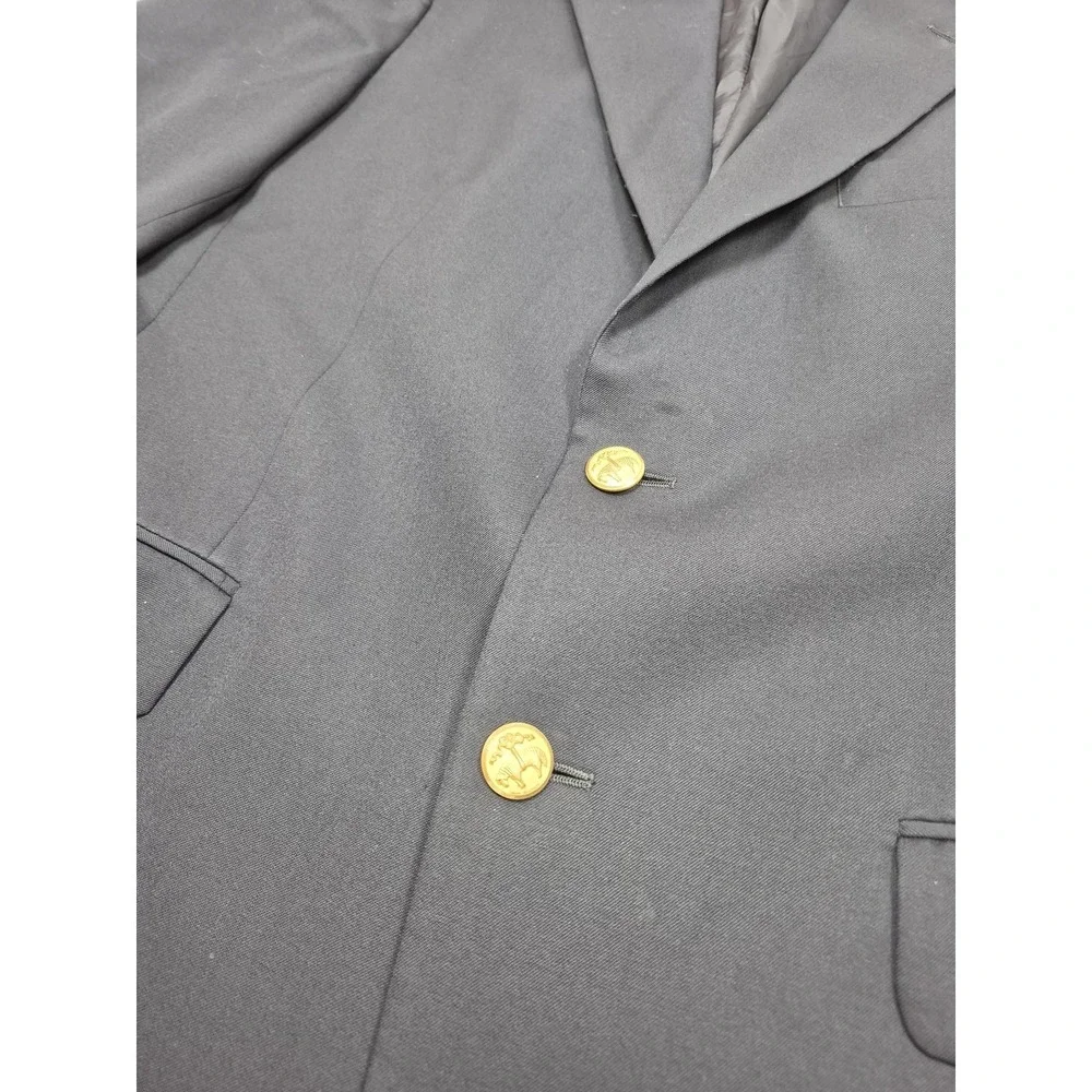 Brooks Brother Blazer Men's 39S Wool Navy Blue Wool Gold Button 2 Button 346
